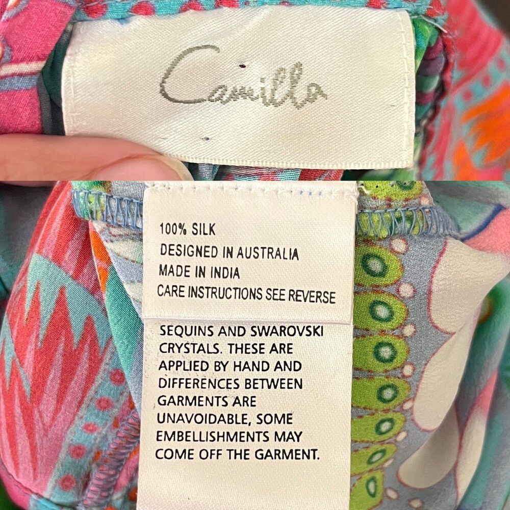 Camilla Amulet Womens Silk Multicolor Halter Maxi Dress Boho Resort Beach Summer - Picture 10 of 13